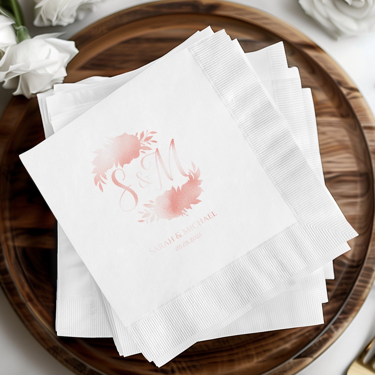 Elegant Custom Monogrammed Wedding Napkins product