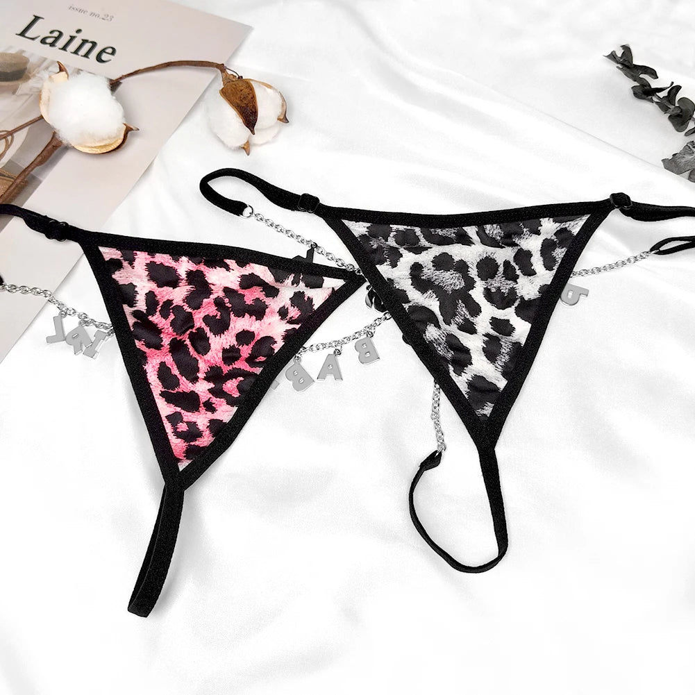 Personalisierter Tanga mit Leopardenmuster