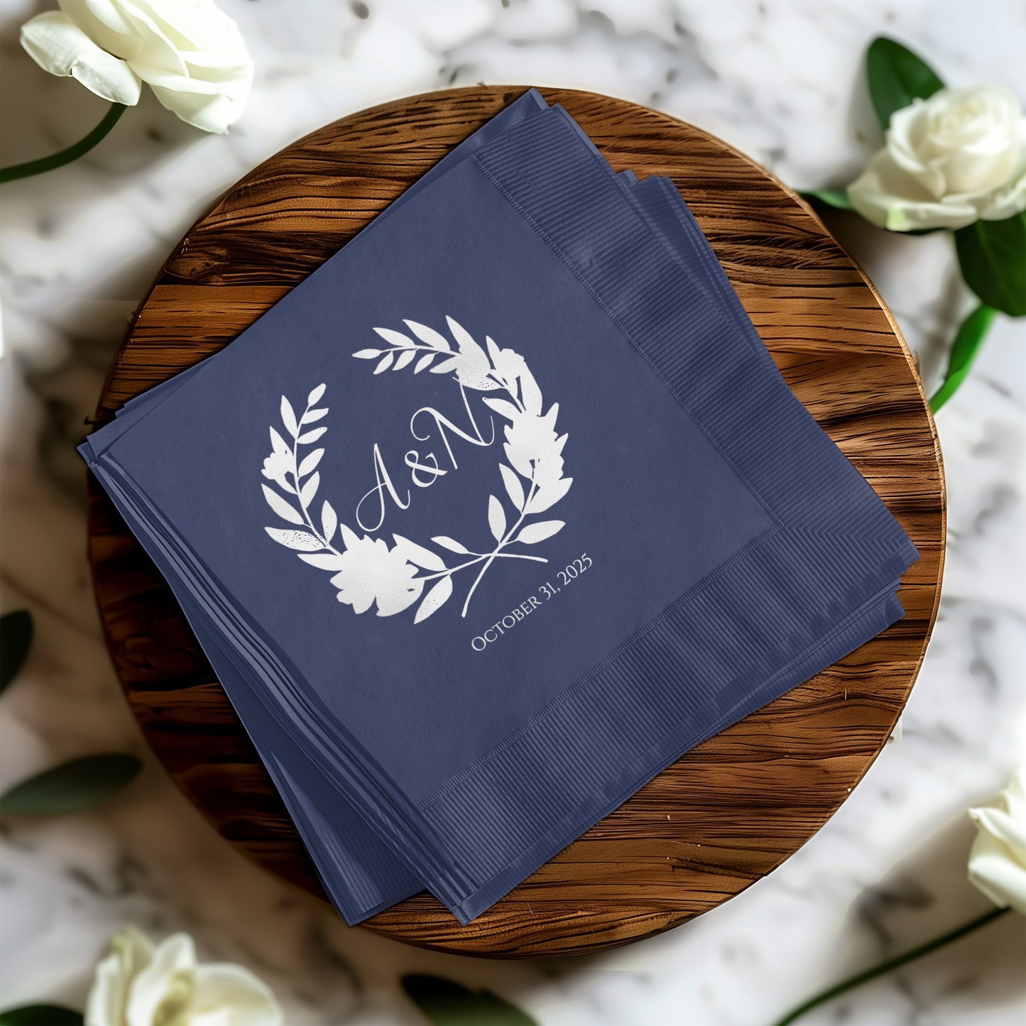 Personalized Monogrammed Wedding Date Napkin product