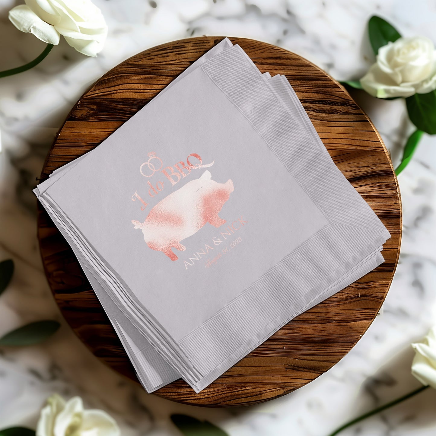 I Do BBQ Wedding Themed Personalized Napkins product