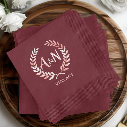 Personalized Elegant Wedding Date Napkin product type