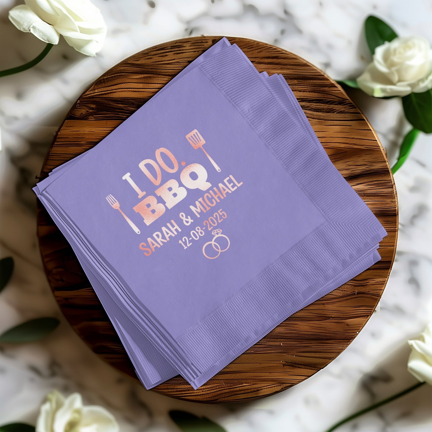 I Do BBQ Custom Wedding Date Personalized Napkins product type