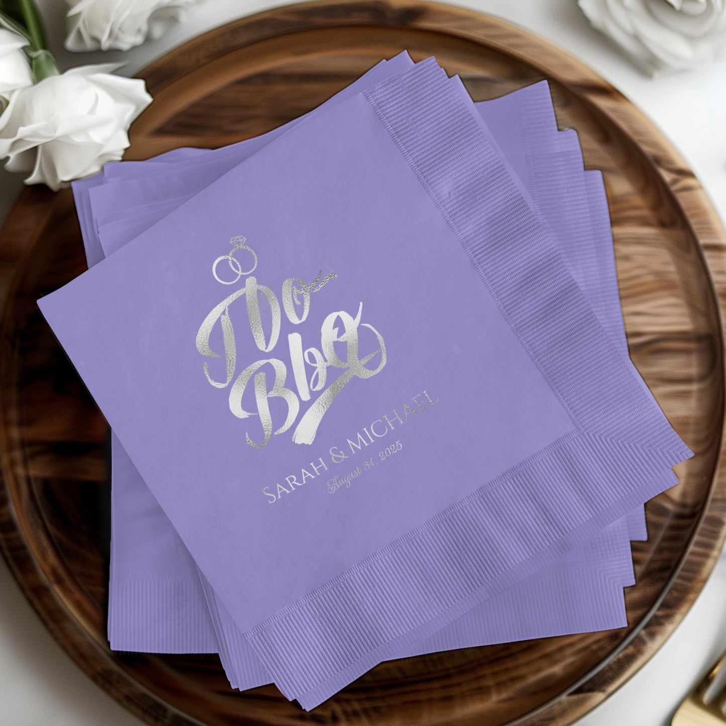 Beautiful Lavender I Do BBQ Personalized Napkin product