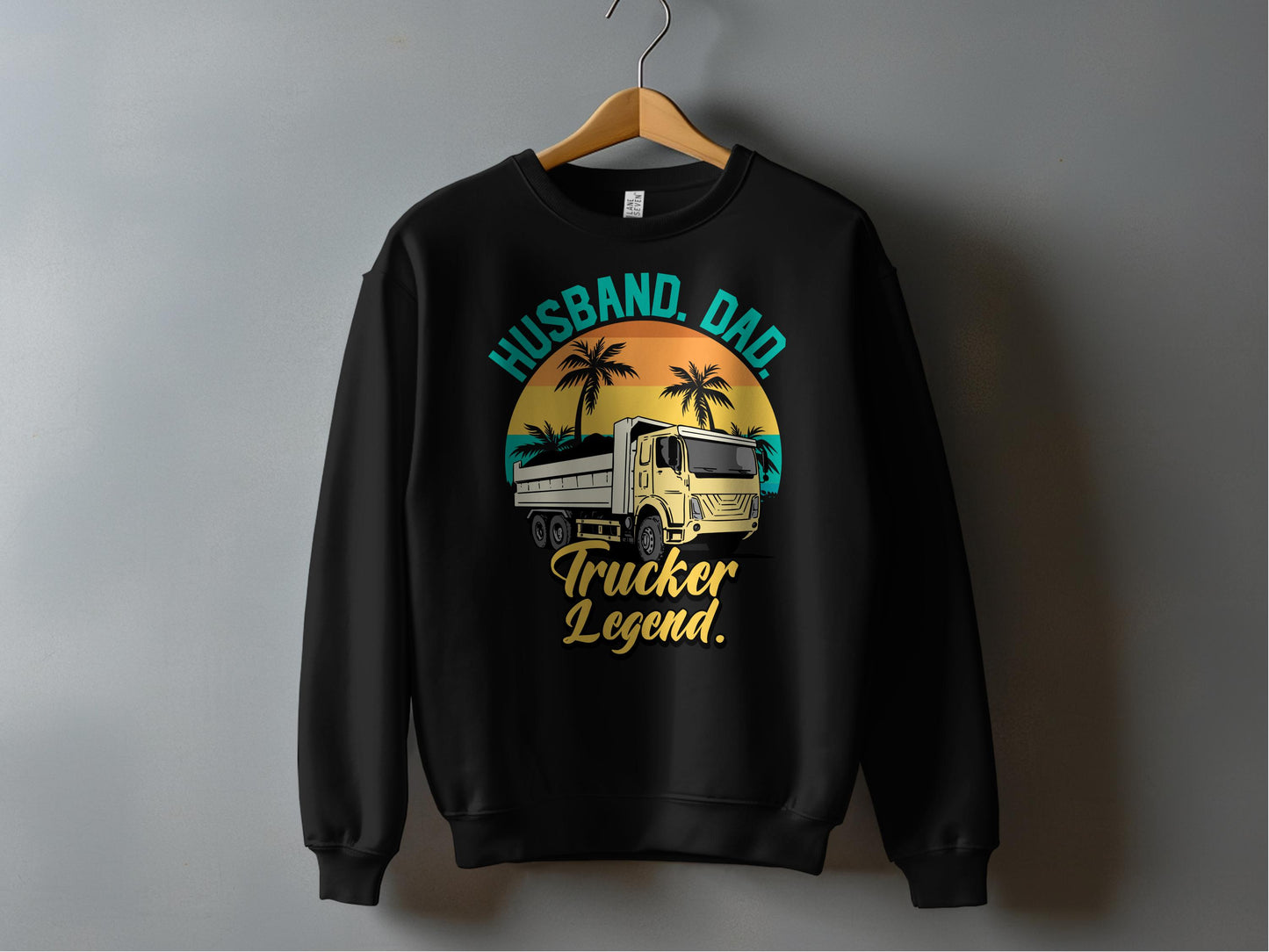 Husband Dad Trucker Legend printed sweatshirt product