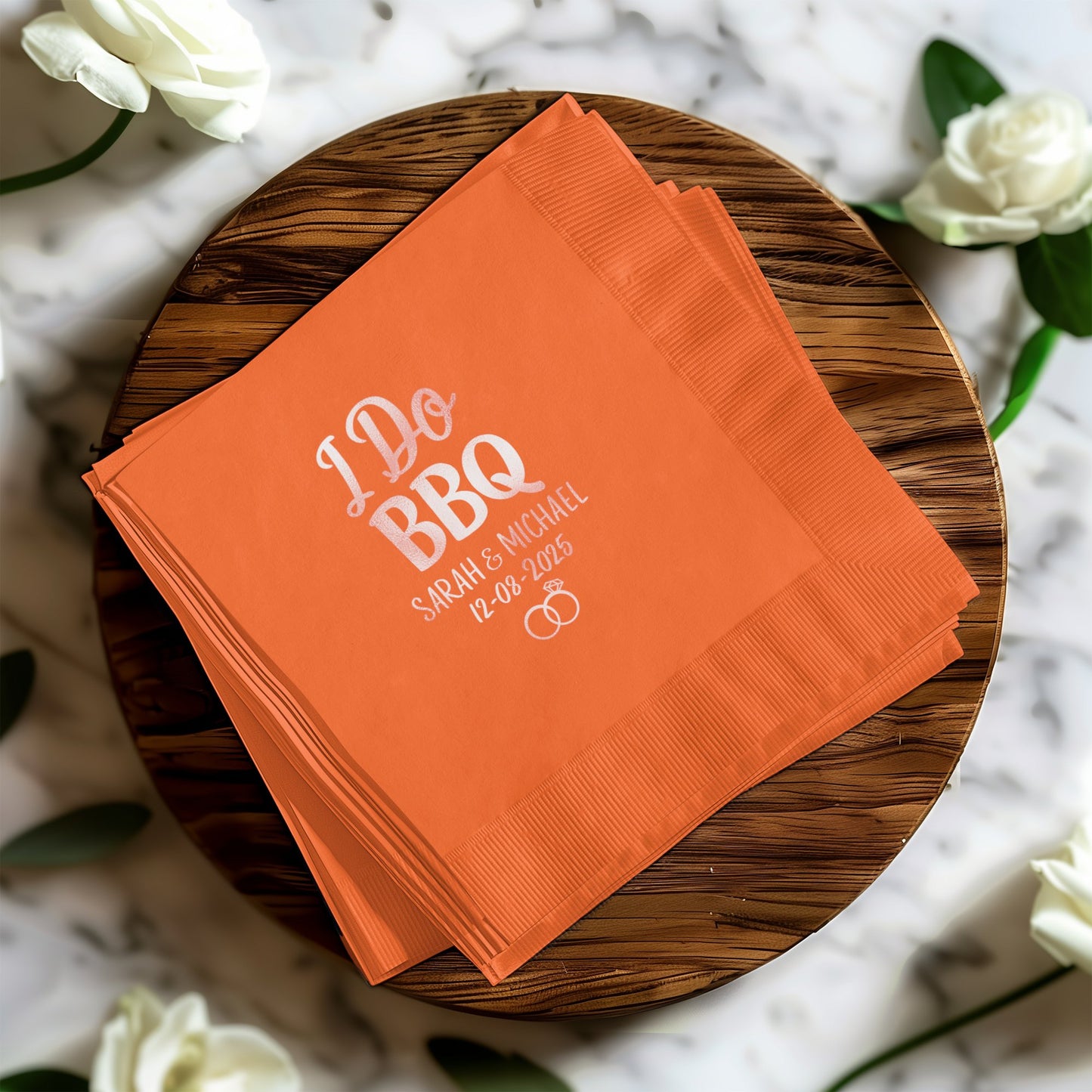 I Do BBQ Wedding Personalized Napkin product
