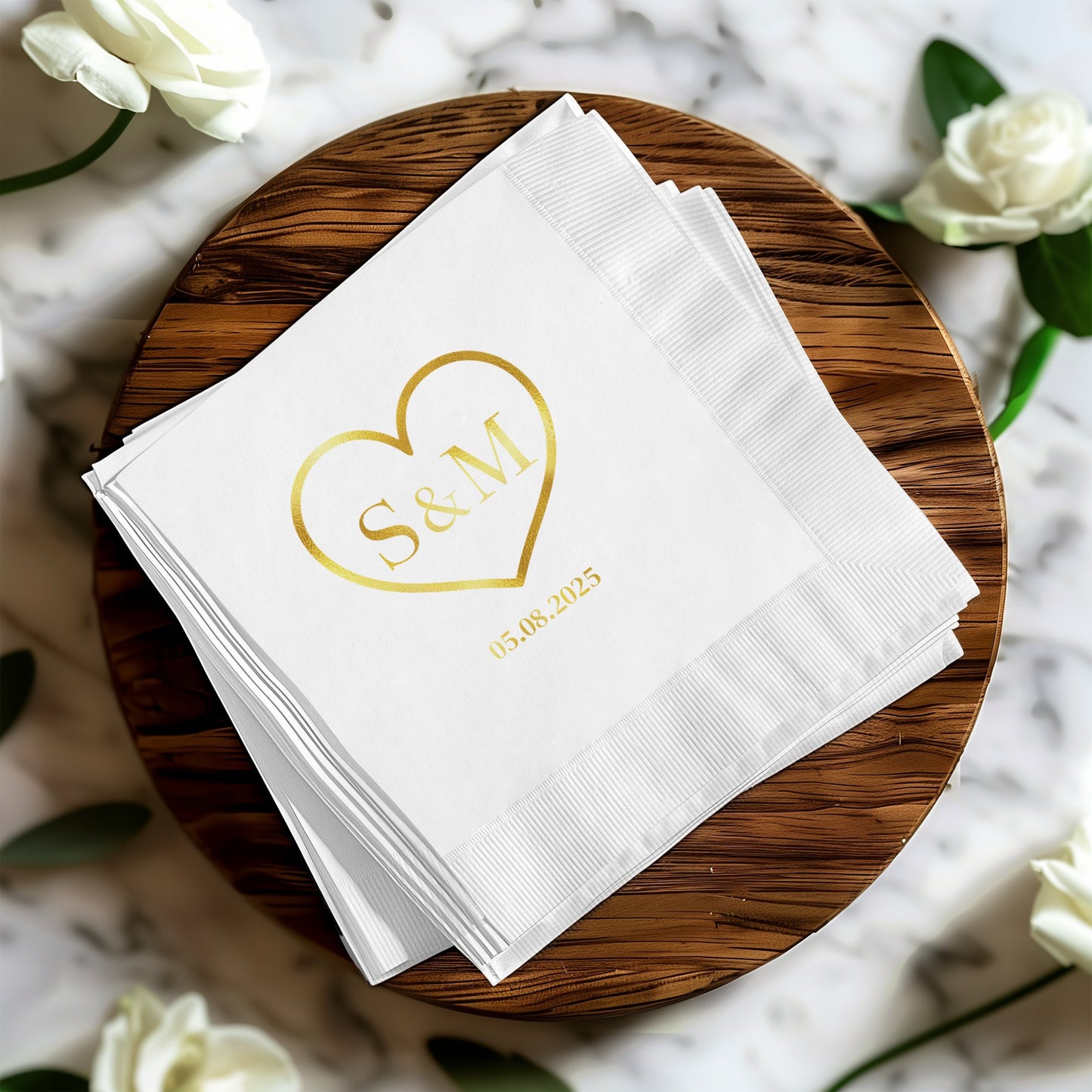 Personalized Heart Initials Date Event Napkins product type