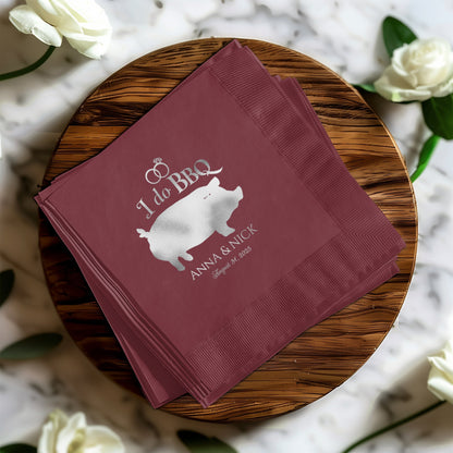 I Do BBQ Custom Wedding Napkins Personalized Party product type