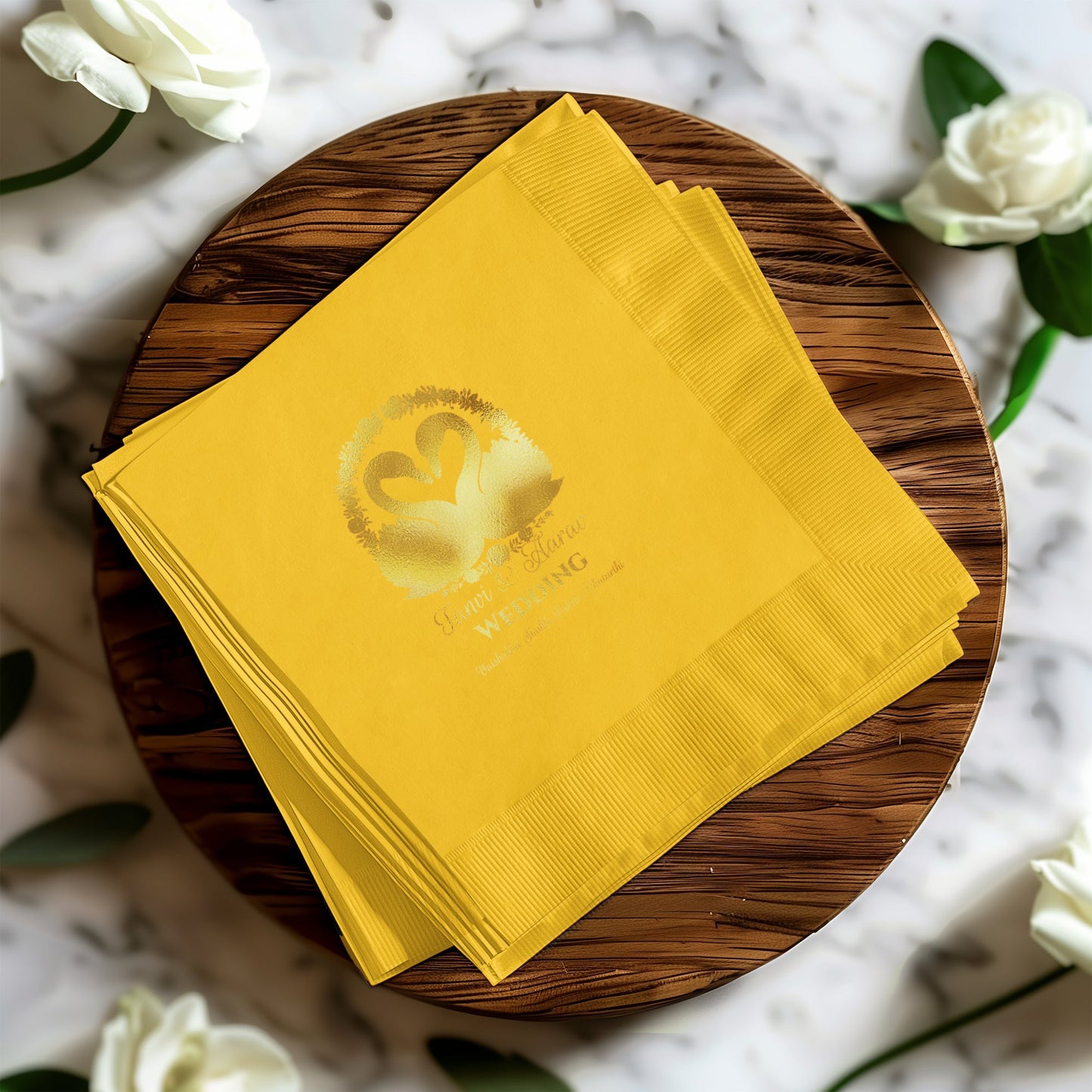 Elegant Yellow Wedding Paper Napkins for Your Event Product