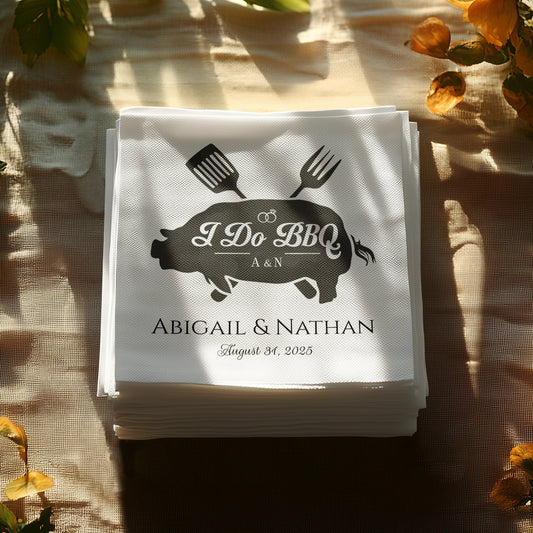 I Do BBQ Personalized Wedding Napkins product