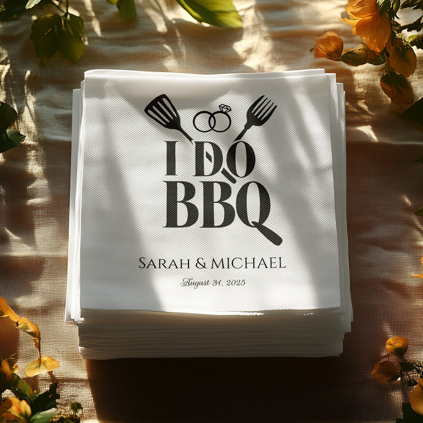 Personalized I Do BBQ Wedding Napkin product