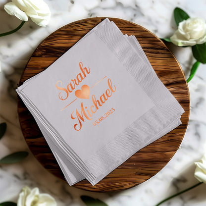 Personalized Wedding Date Napkin product