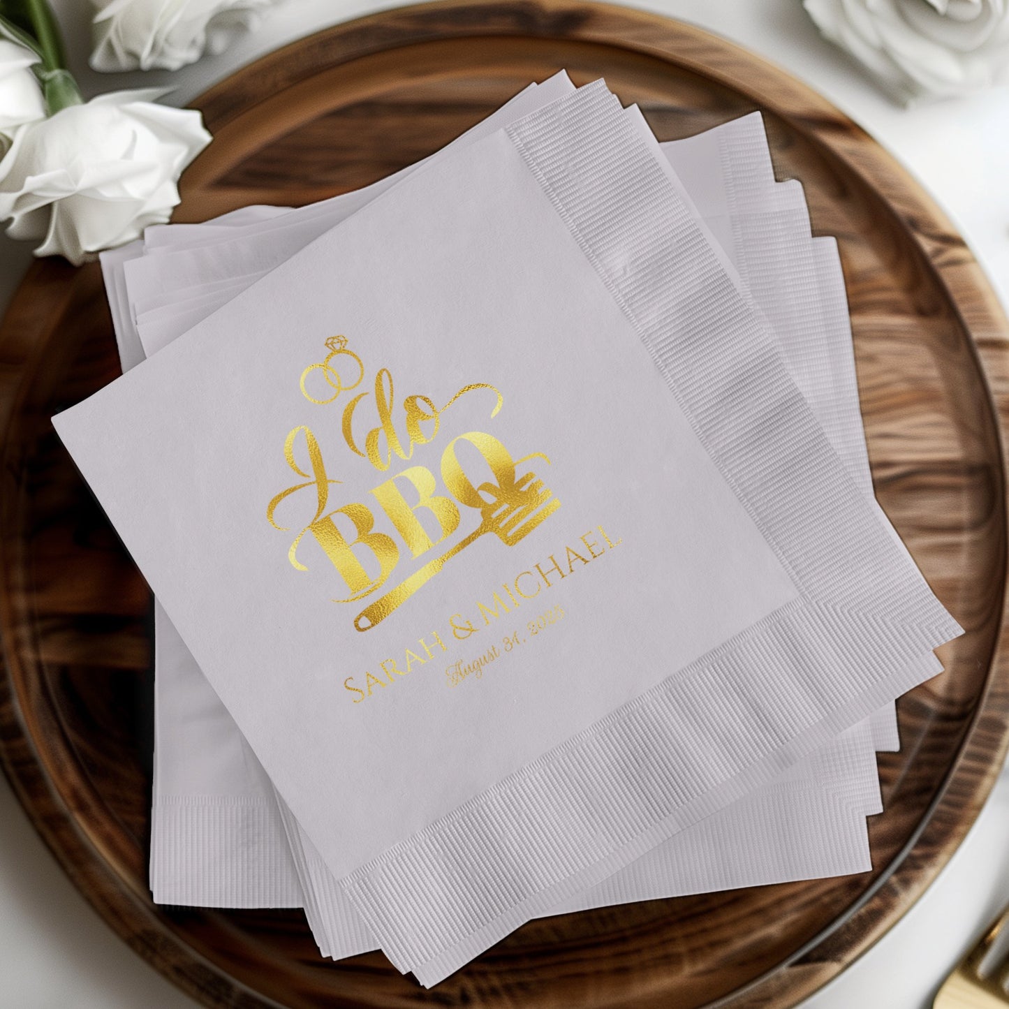 I Do BBQ Wedding Personalized Event Napkins product