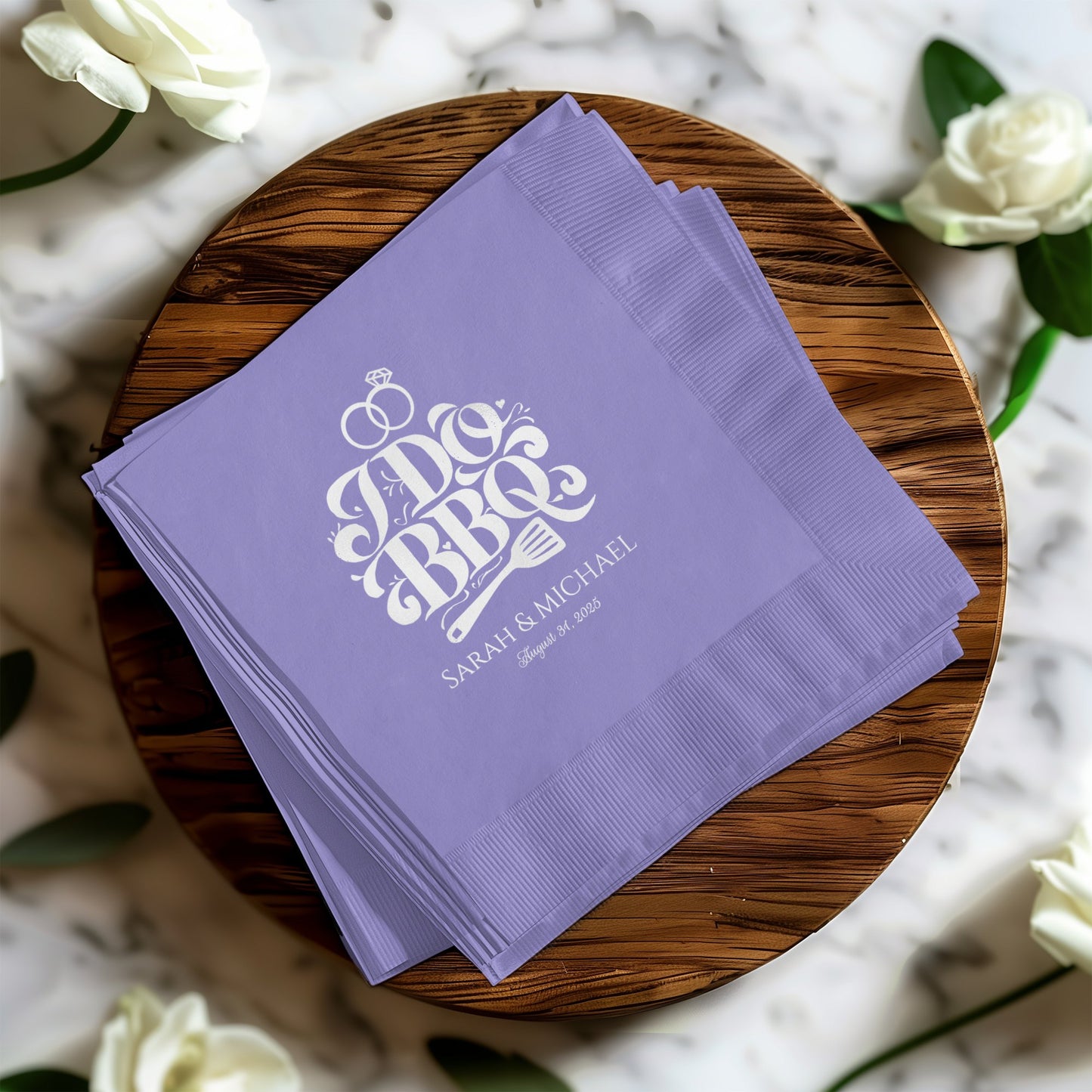Lavender Custom Printed Wedding Party Napkin product