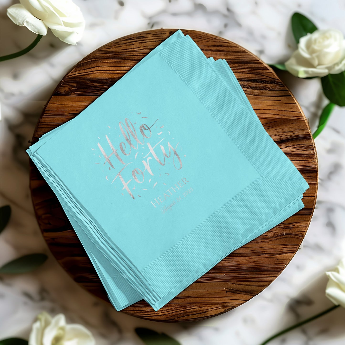 Hello Forty Custom Party Napkins Birthday product