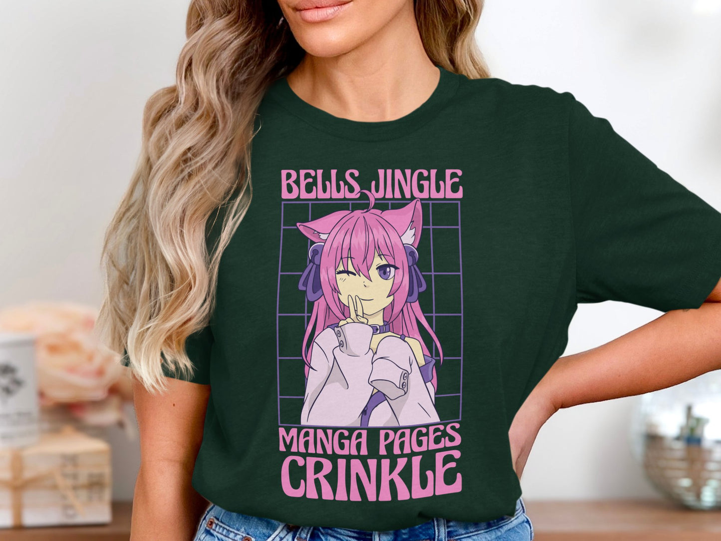 Bells Jingle Manga Pages Crinkle Graphic Tee product