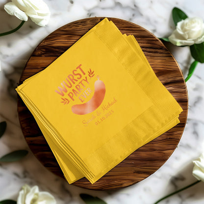 Personalized Wurst Party Ever Yellow Napkins product type