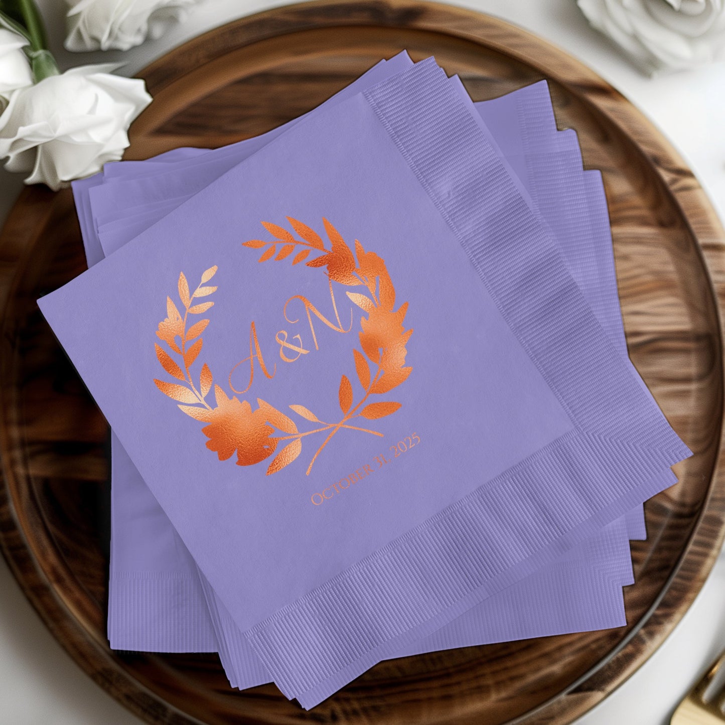 Elegant Custom Purple Wedding Napkins Special Event product