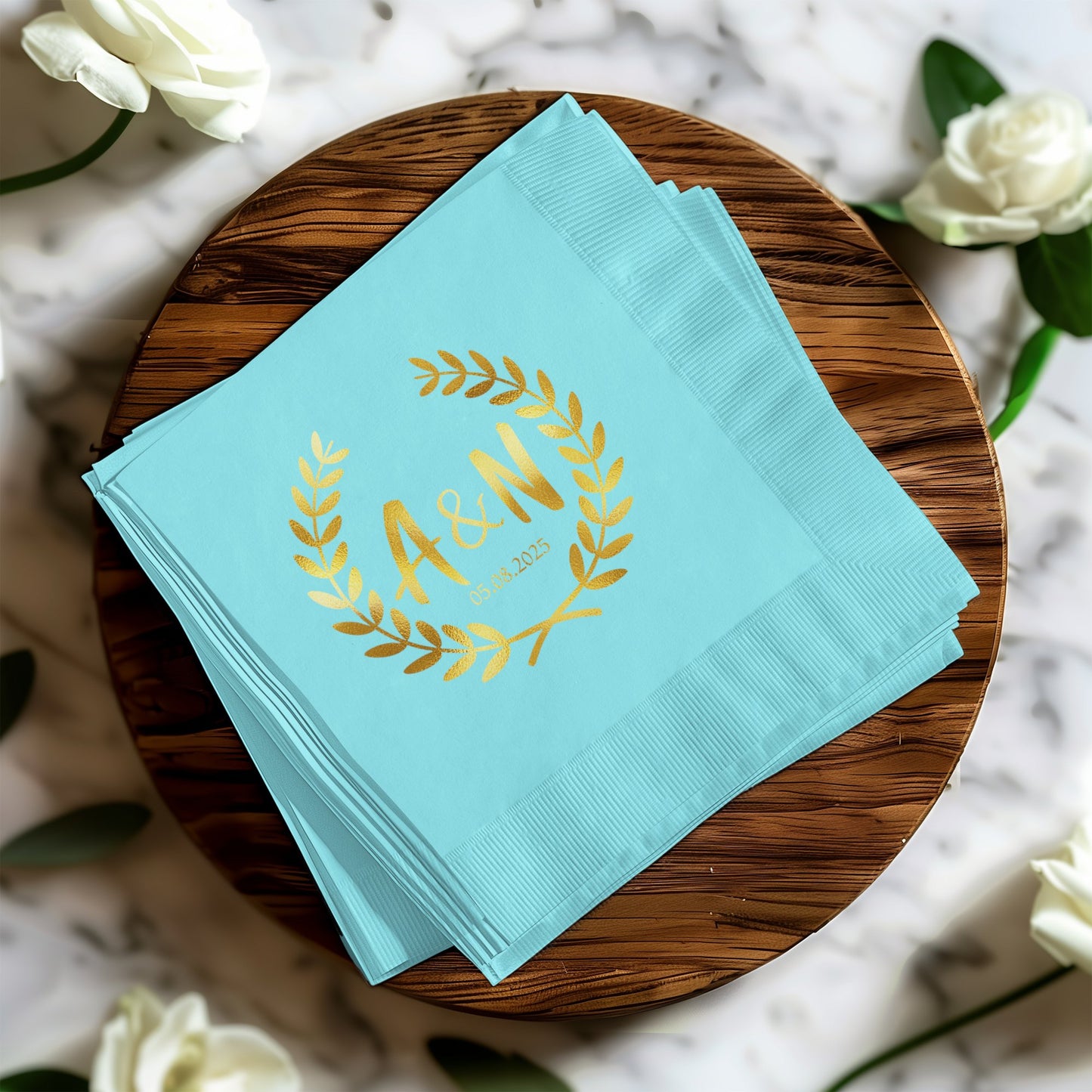 Personalized Monogrammed Wedding Date Napkin product