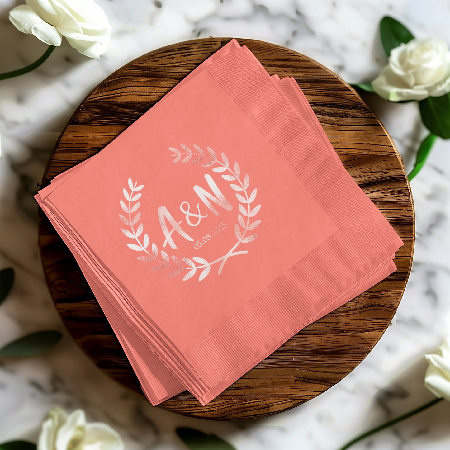 Elegant Personalized Wedding Napkins for Special Event product