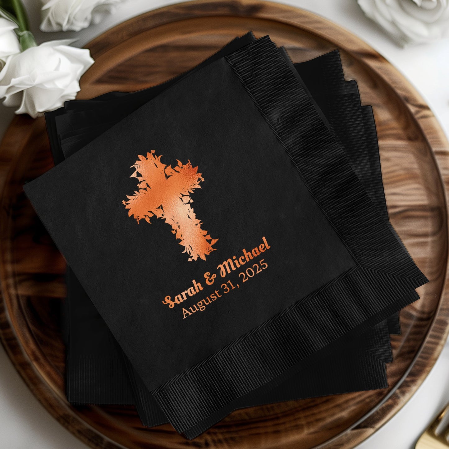 Custom Personalized Black Wedding Napkins product type