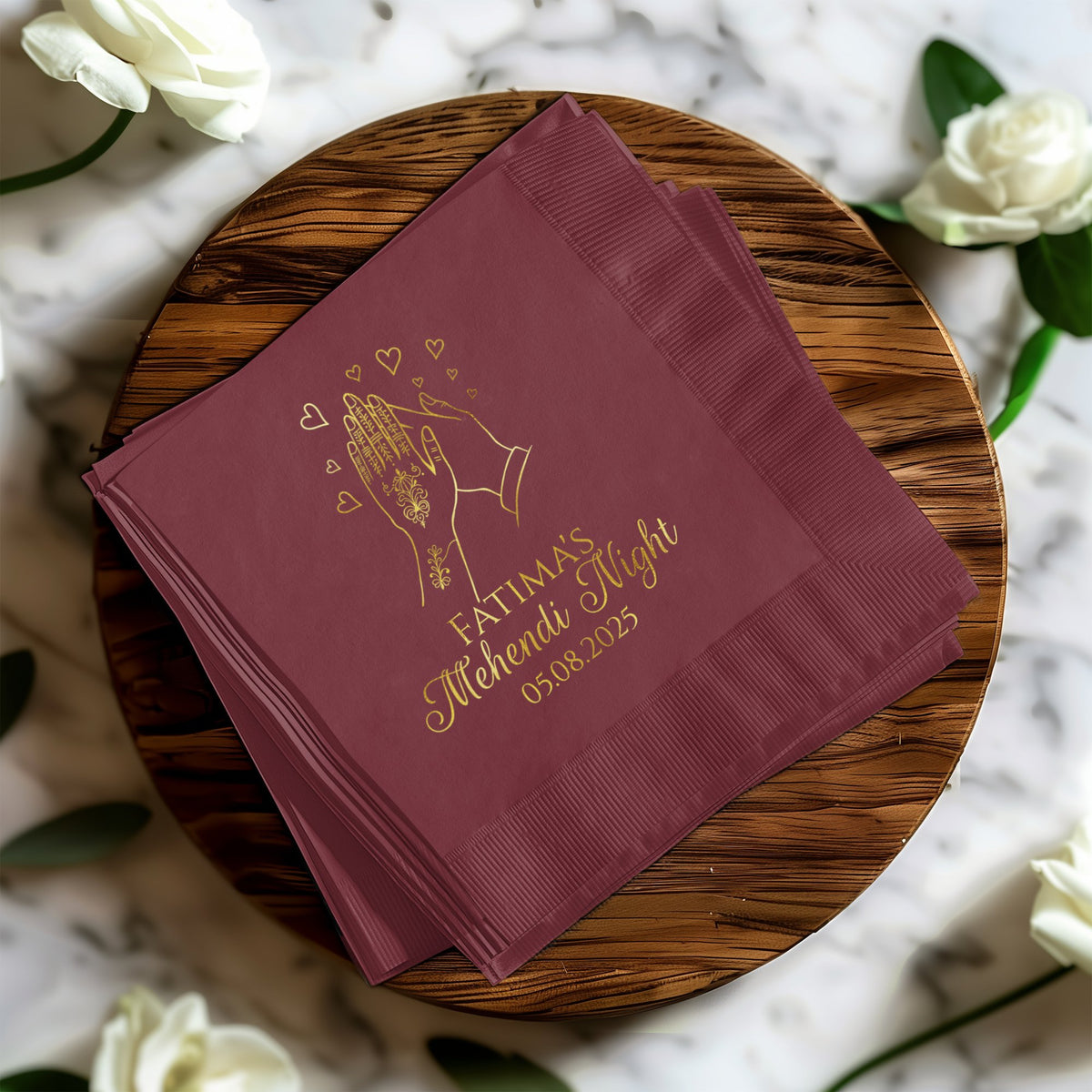 Customized Elegant Mehendi Night Napkins product