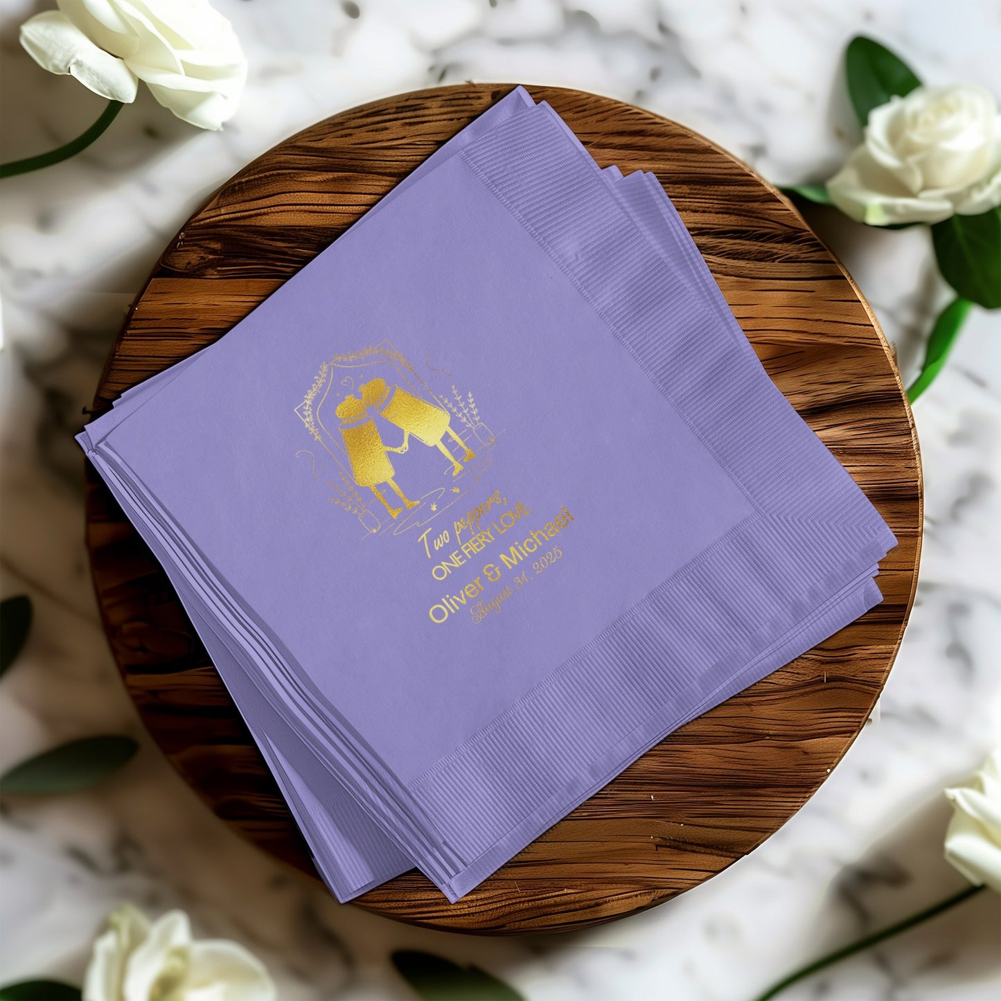 Personalized Wedding Initials and Date Napkins product
