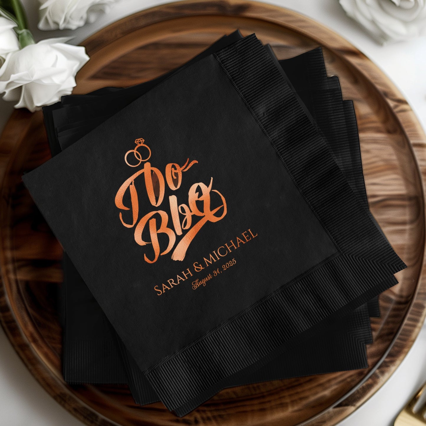 Elegant I Do BBQ Personalized Party Napkins product type