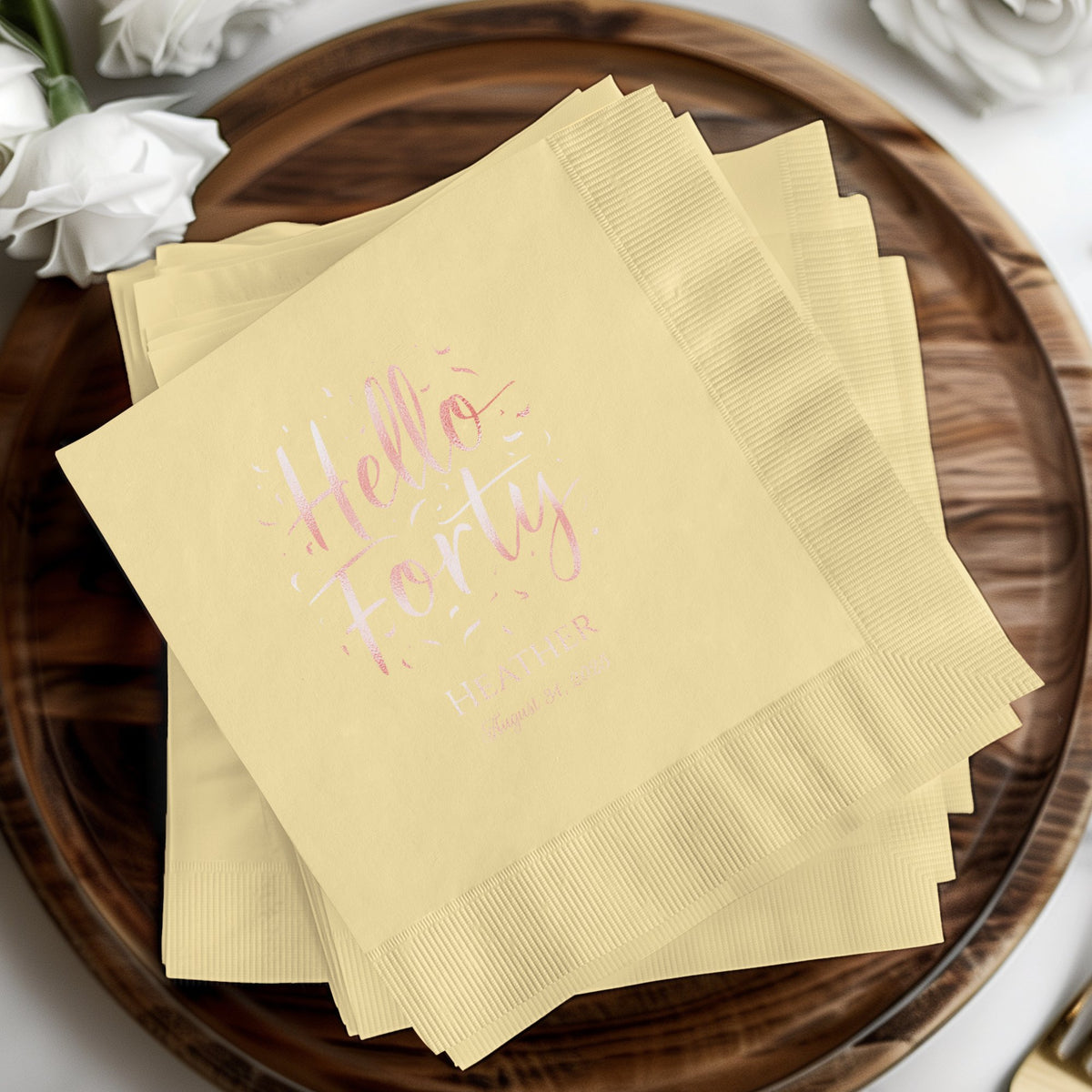 Hello Forty Personalized Party Napkins product type