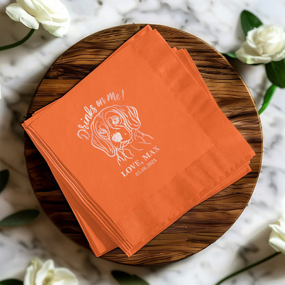 Custom Orange Drinks On Me Personalized Napkin Product