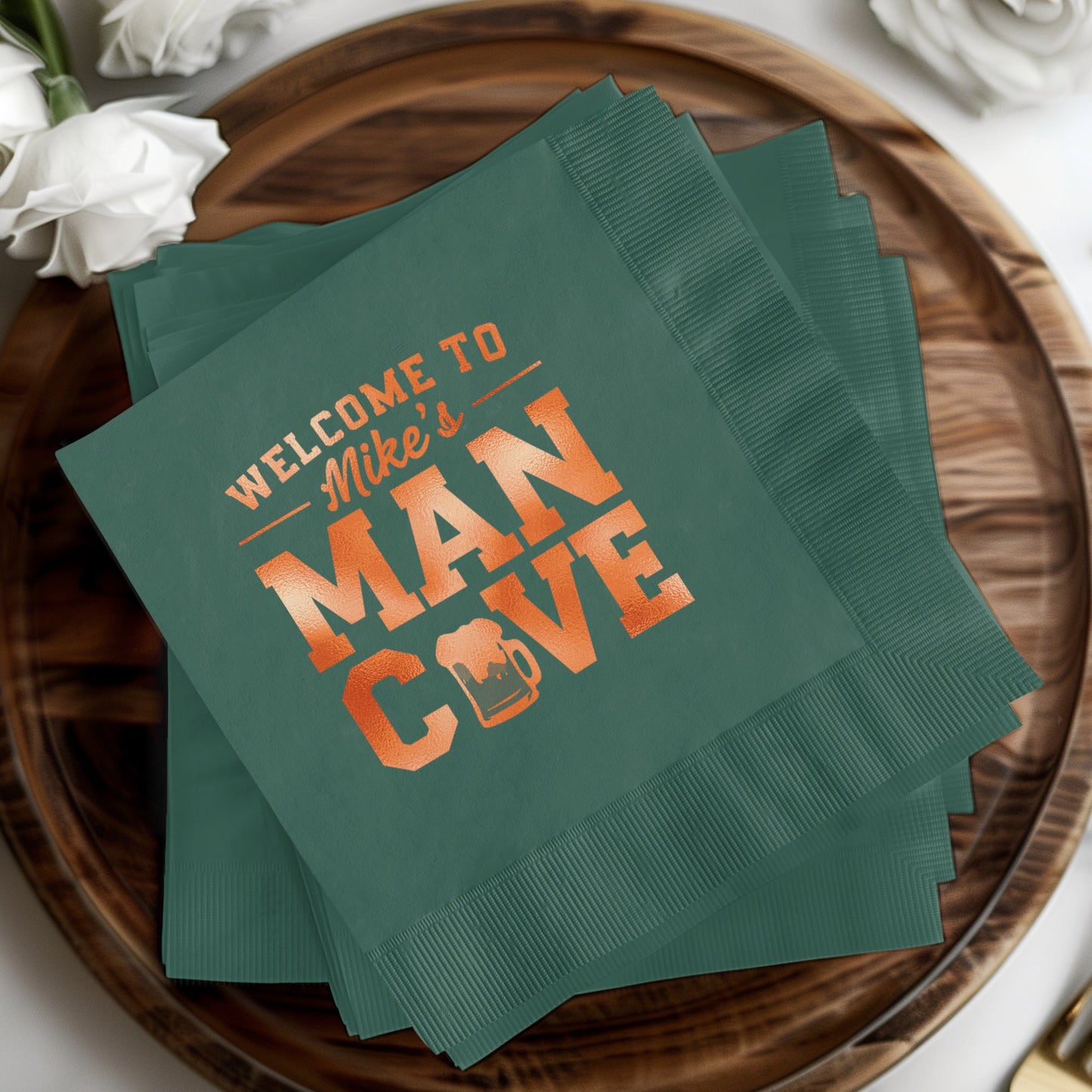 Welcome To Mike's Man Cave Decorative Napkin product type