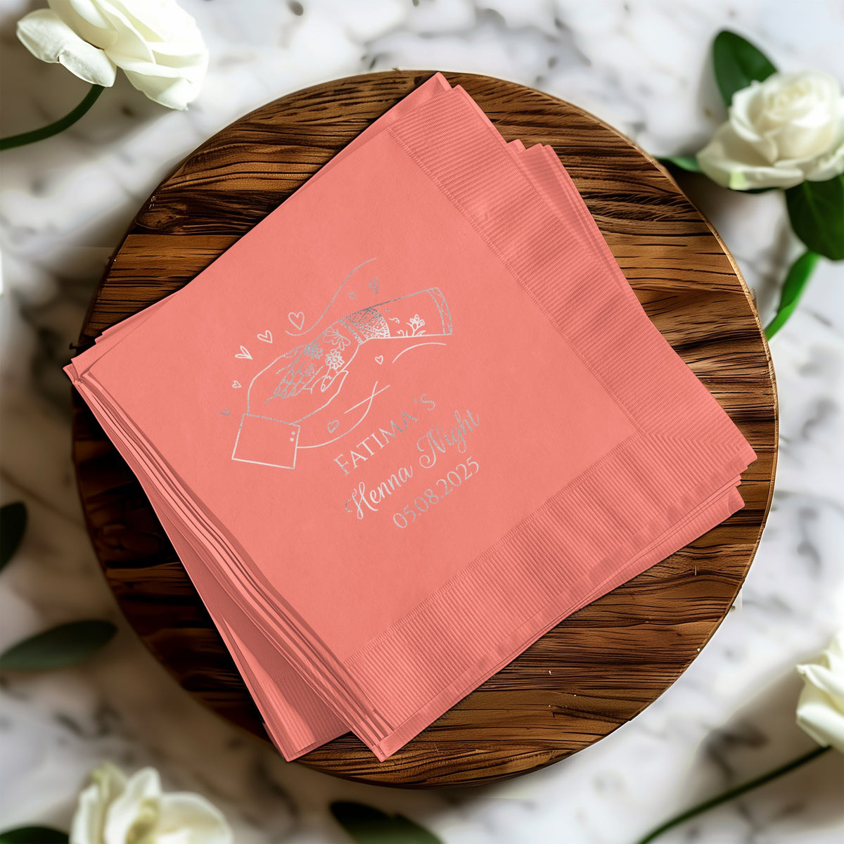 Beautiful Customized Coral Party Napkin product type