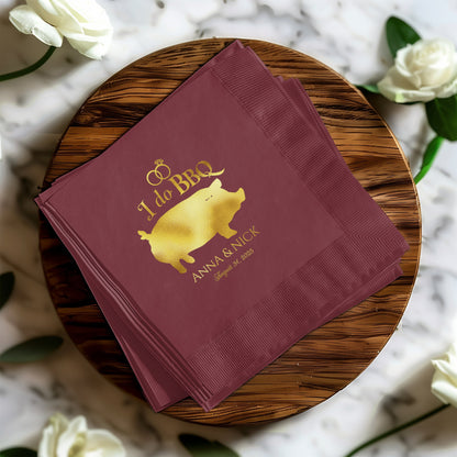 I do BBQ Pig Design Personalized Napkin Product