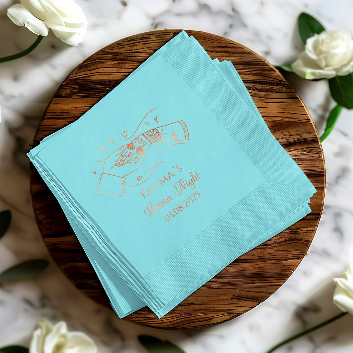 Customizable Wedding Design Light Blue Napkins product type