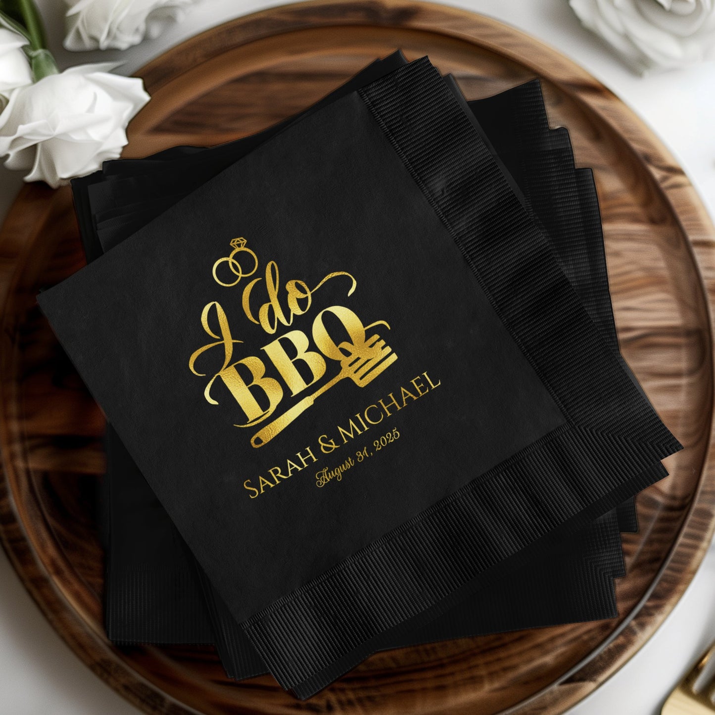 I Do BBQ Custom Napkins Personalized Wedding Product