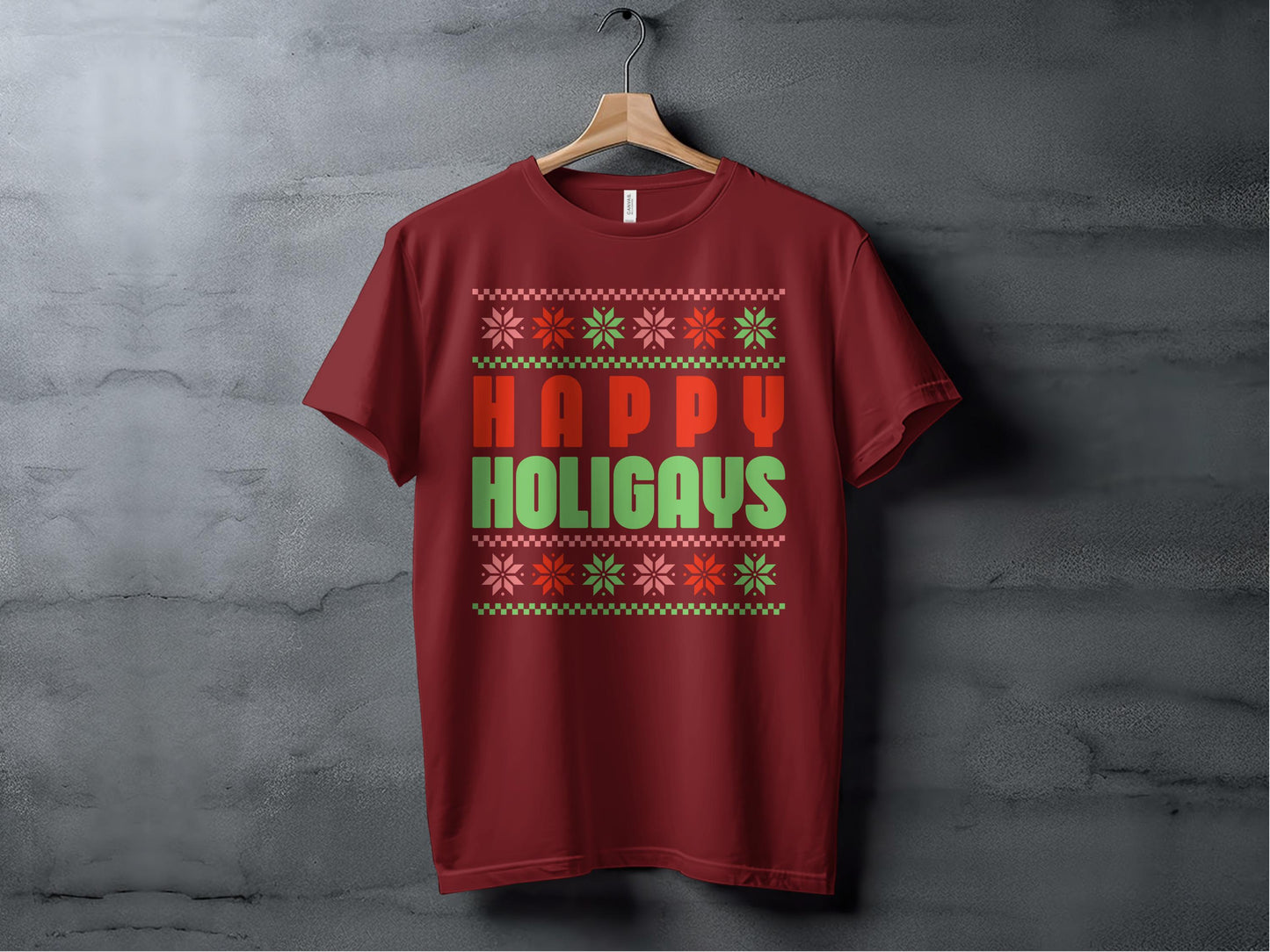Festive Happy Holigays Graphic Tee Shirt product type