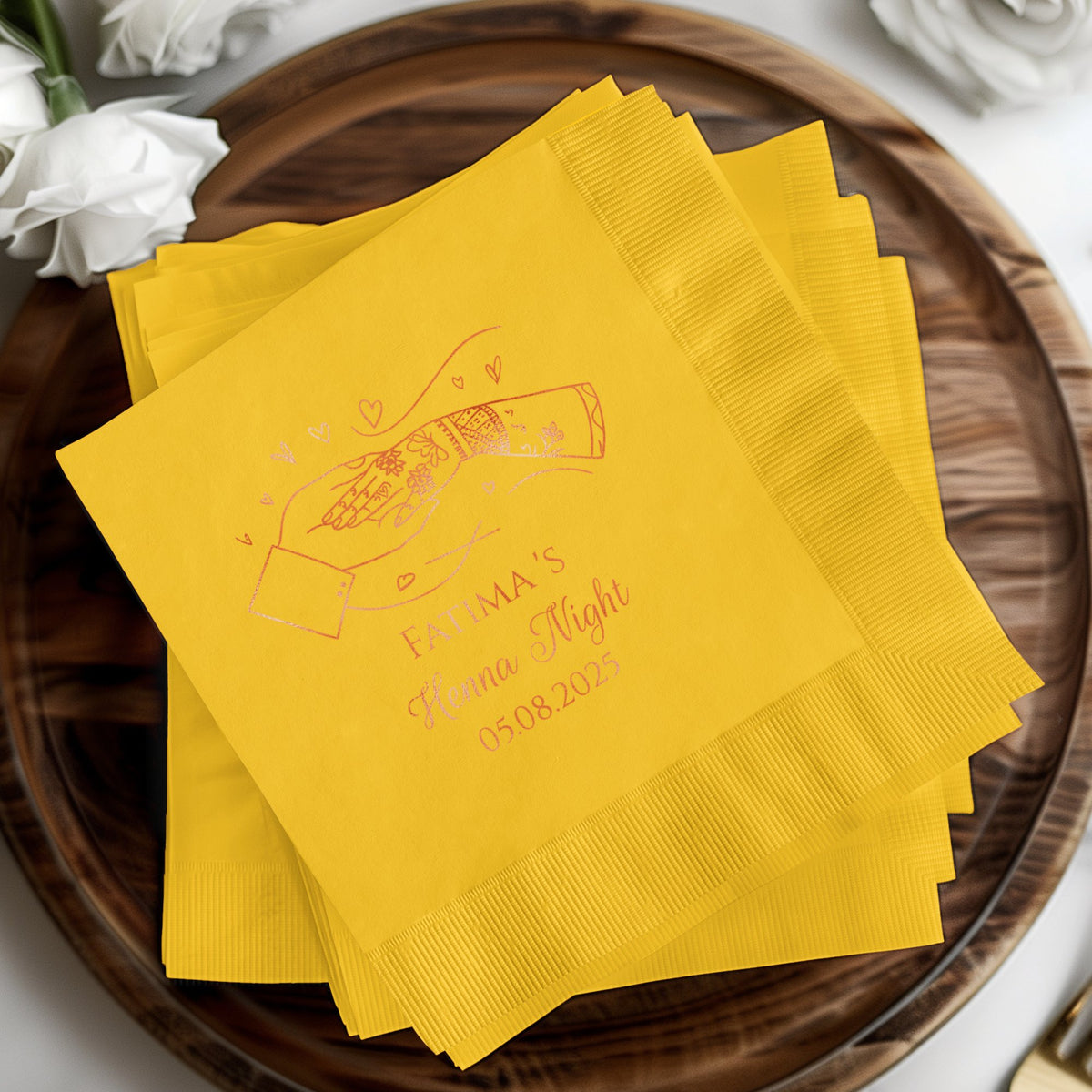Custom Printed Yellow Event Napkins product