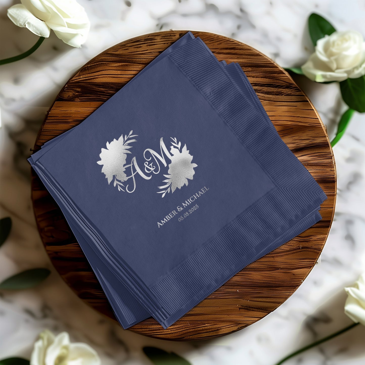 Personalized Wedding Monogram and Date Napkin product type