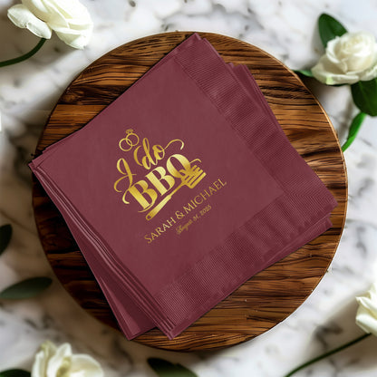 I do BBQ Personalized Linen Cocktail Napkins product