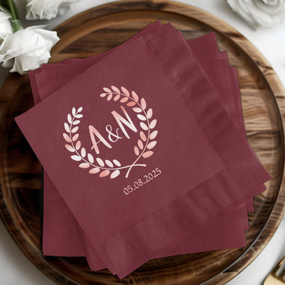 Personalized Wedding Date and Initials Napkin product