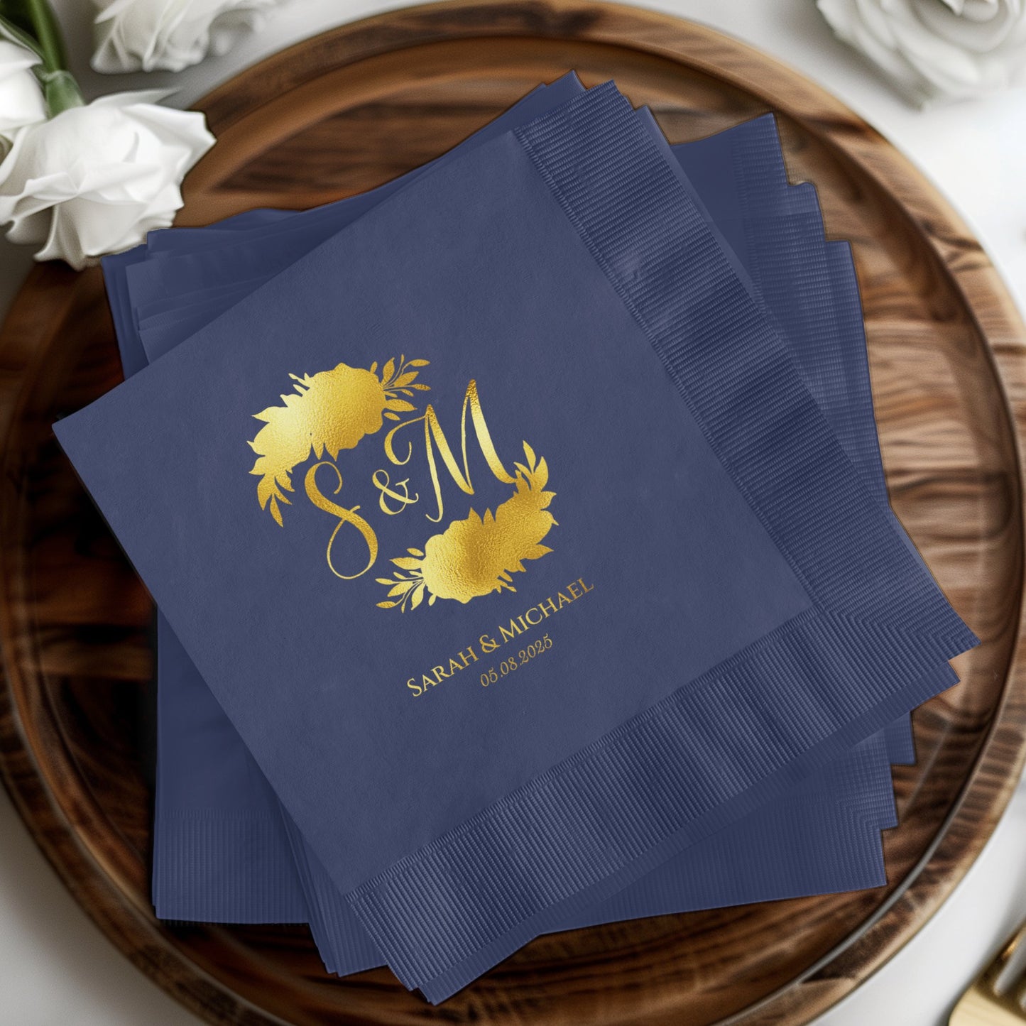 Custom Elegant Wedding Initials Napkins product type