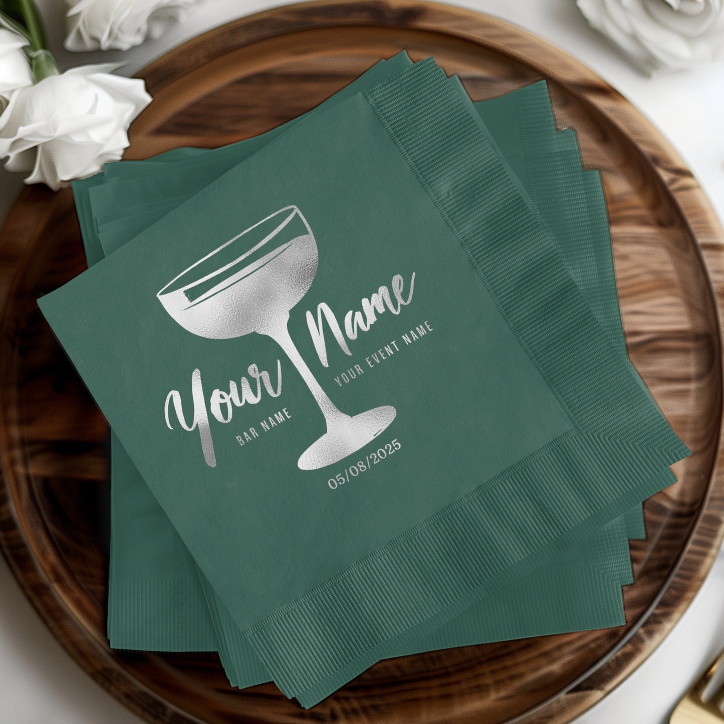 Personalized Event Custom Green Bar Napkins product type