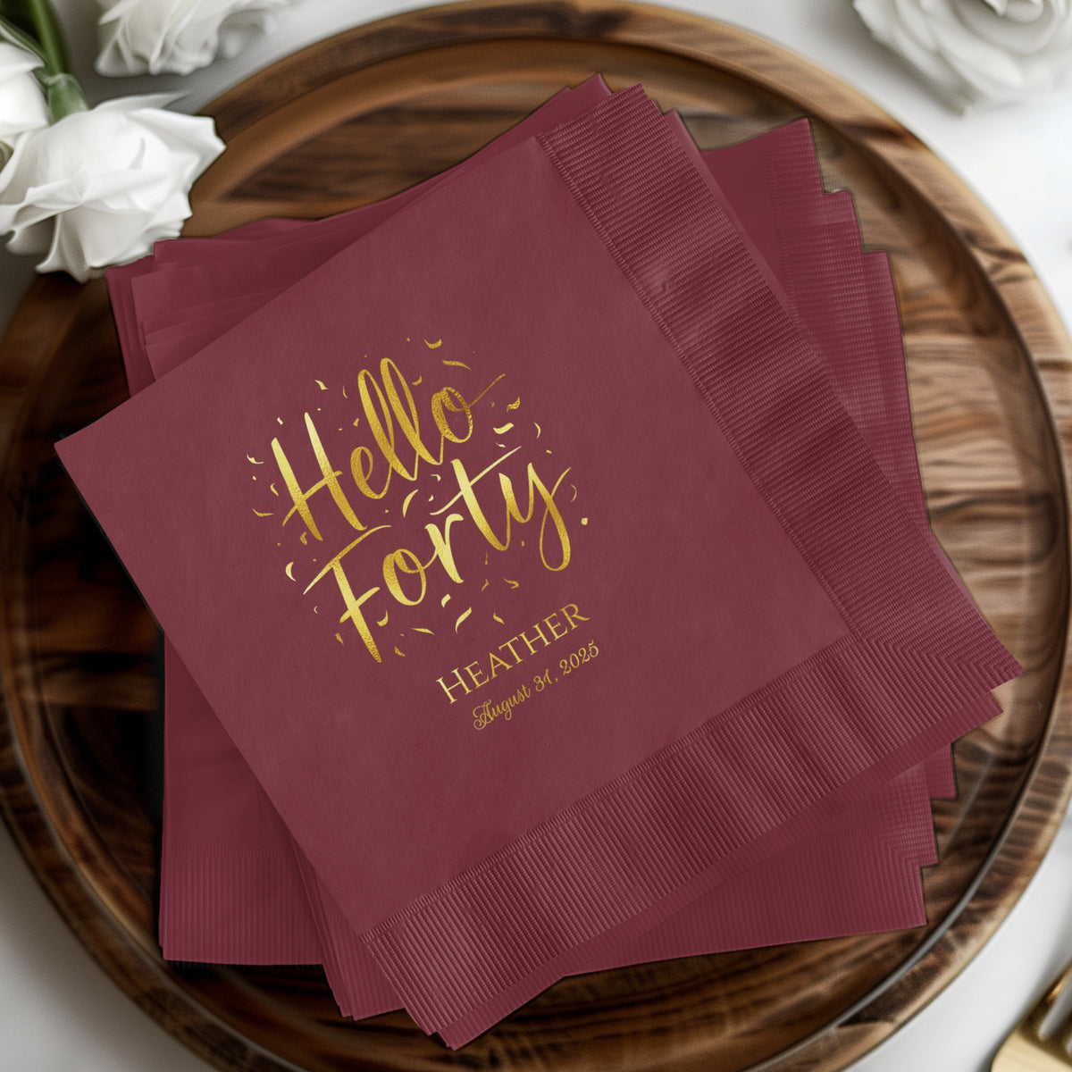 Custom Hello Forty Personalized Napkin product