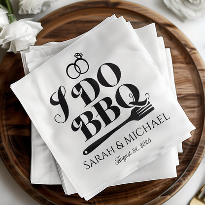 I Do BBQ Personalized Wedding Napkins Unique product type
