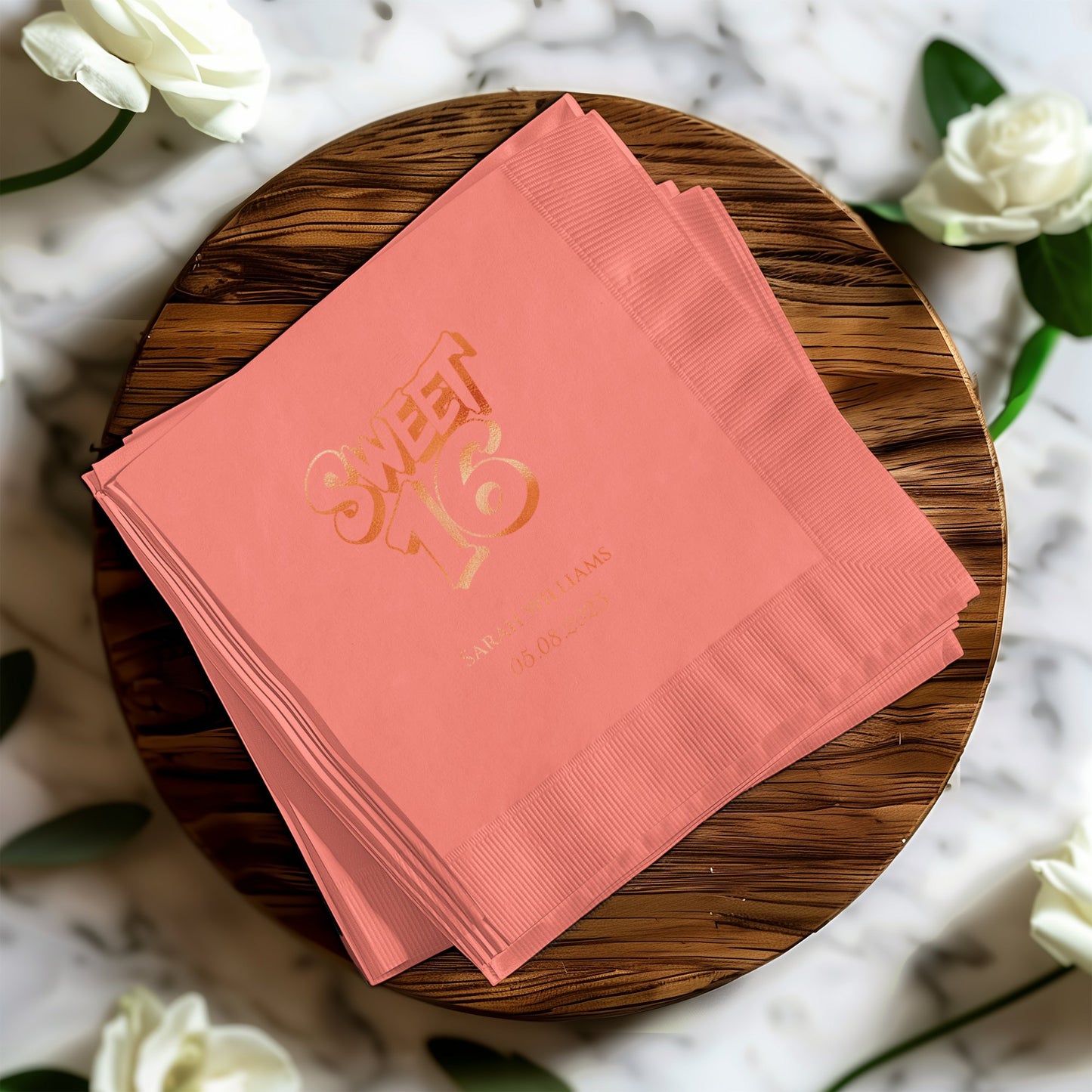 Sweet 16 Custom Embossed Party Napkins product type