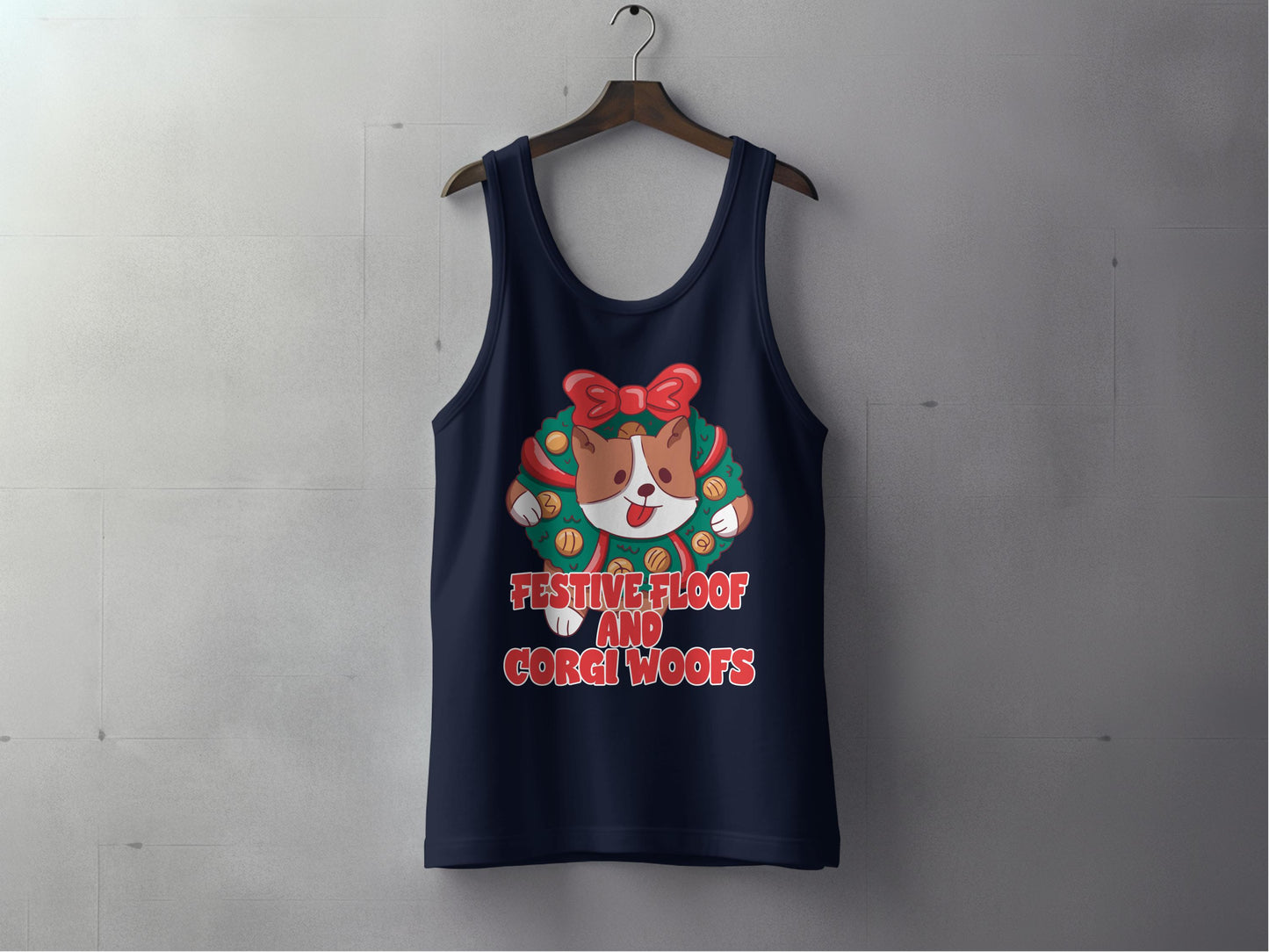 Festive Floof and Corgi Woofs Graphic Tank product