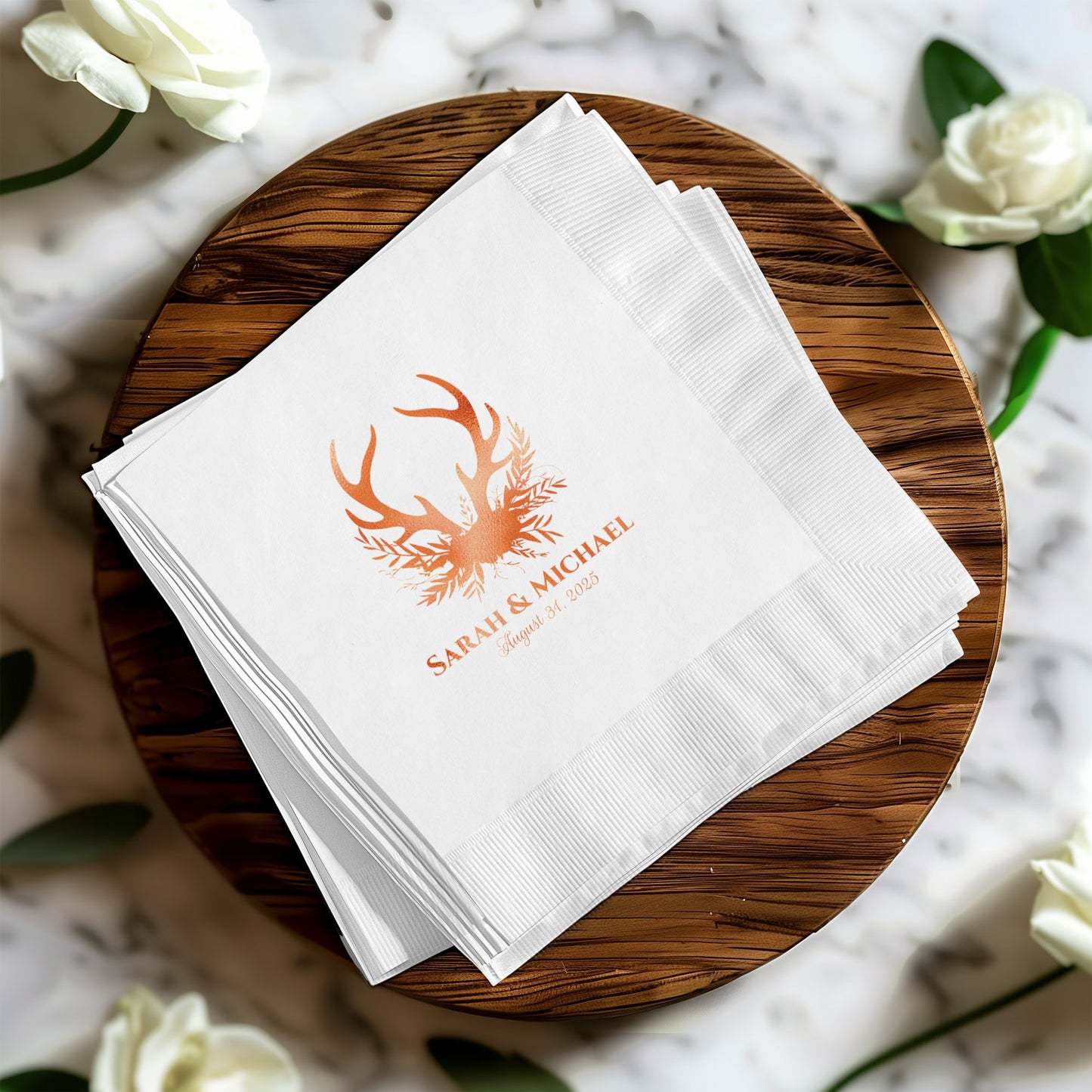 Elegant Personalized Wedding Napkin Product