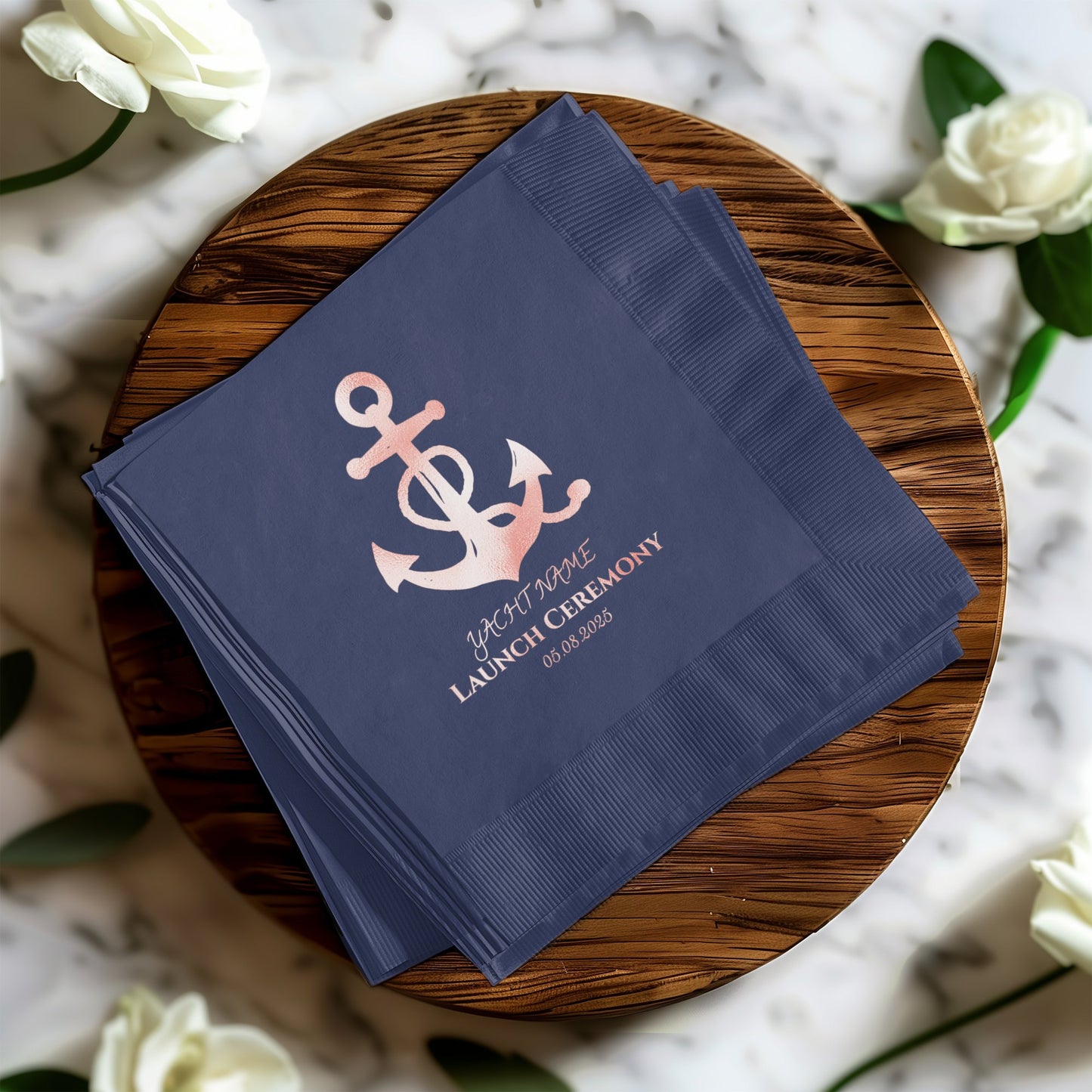 Custom Yacht Party Launch Ceremony Napkin product type