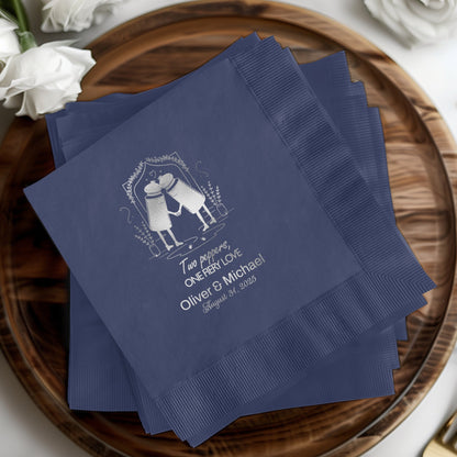Personalized Wedding Date and Names Napkins Product