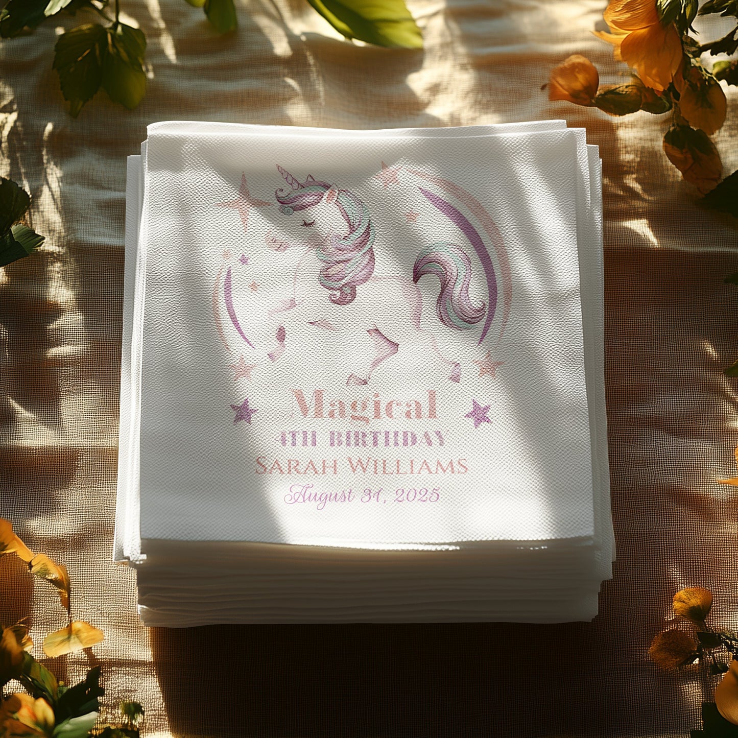 Magical Unicorn 8th Birthday Party Napkin product type