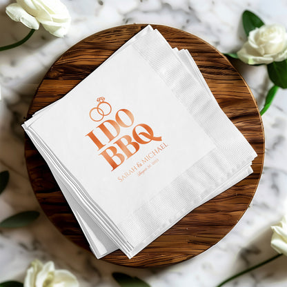 I Do BBQ Personalized Wedding Napkins product